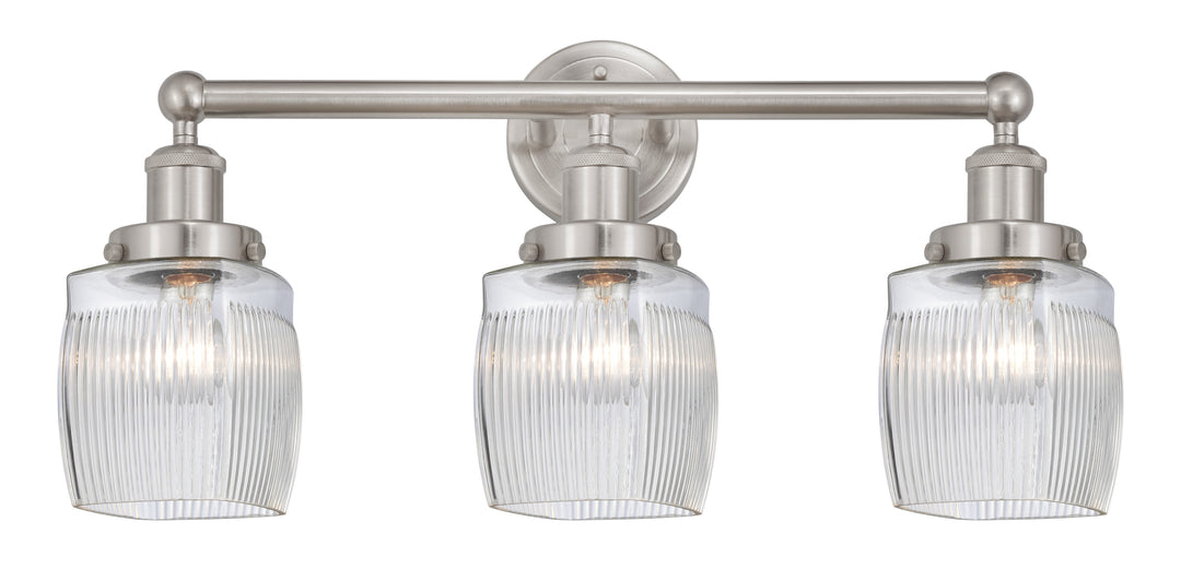 Innovations Lighting Colton Bath Vanity Light - Brushed Satin Nickel Vanity Lights Innovations Lighting Clear Halophane ; Glass Type: Transparent; Ribbed  