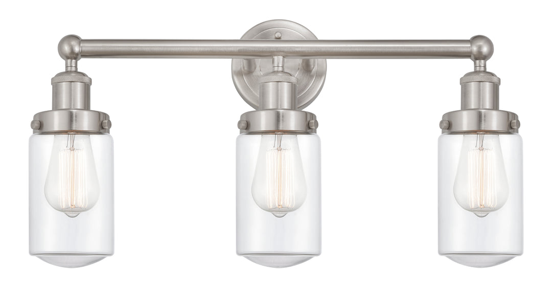 Innovations Lighting Dover 4.5" Bath Vanity Light - Brushed Satin Nickel Vanity Lights Innovations Lighting Clear ; Glass Type: Transparent; Ribbed  