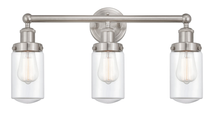 Innovations Lighting Dover 4.5" Bath Vanity Light - Brushed Satin Nickel Vanity Lights Innovations Lighting Clear ; Glass Type: Transparent; Ribbed  