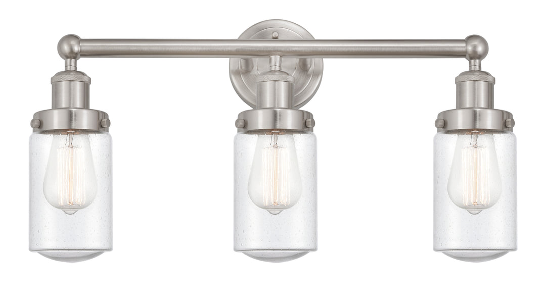 Innovations Lighting Dover 4.5" Bath Vanity Light - Brushed Satin Nickel Vanity Lights Innovations Lighting Seedy ; Glass Type: Seedy; Ribbed  