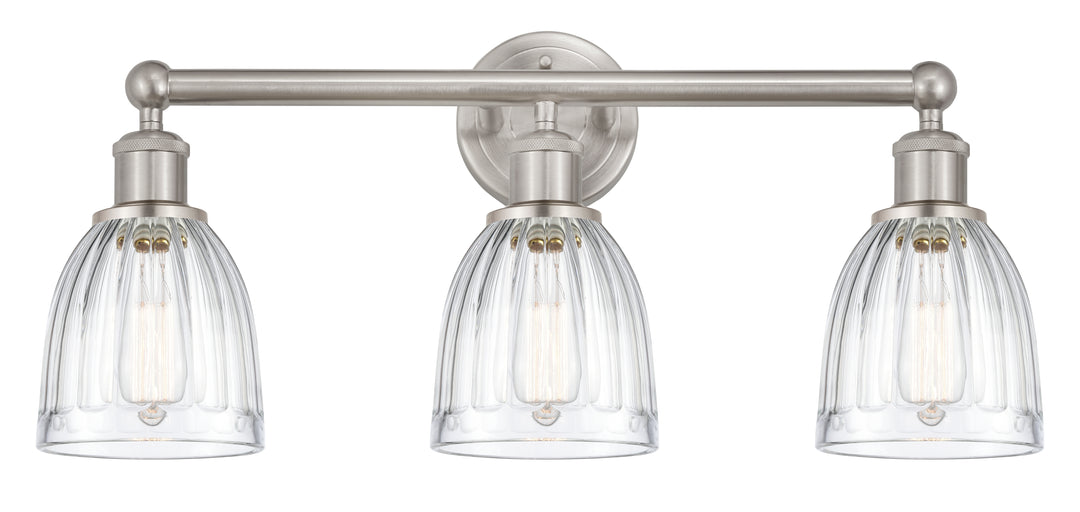 Innovations Lighting Brookfield 6" Bath Vanity Light - Brushed Satin Nickel Vanity Lights Innovations Lighting Clear ; Glass Type: Transparent; Ribbed  