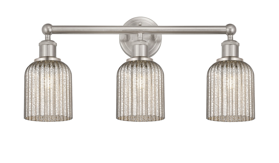 Innovations Lighting Bridal Veil 5" Bath Vanity Light - Brushed Satin Nickel Vanity Lights Innovations Lighting Mercury ; Glass Type: Mercury; Ribbed  