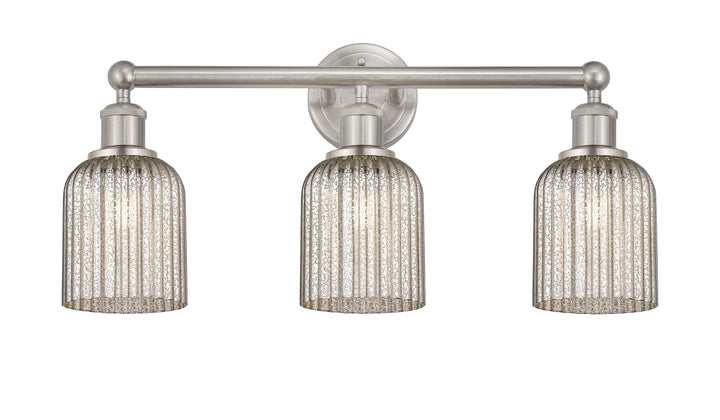 Innovations Lighting Bridal Veil 5" Bath Vanity Light - Brushed Satin Nickel Vanity Lights Innovations Lighting Mercury ; Glass Type: Mercury; Ribbed  