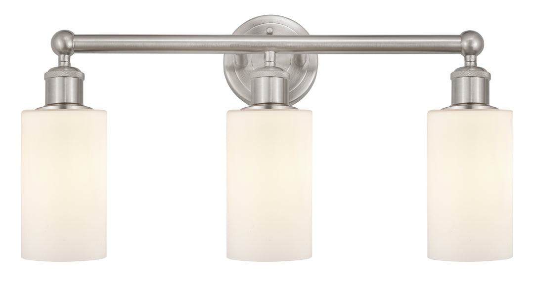 Innovations Lighting Clymer 4" Bath Vanity Light - Brushed Satin Nickel Vanity Lights Innovations Lighting Matte White ; Glass Type: White  