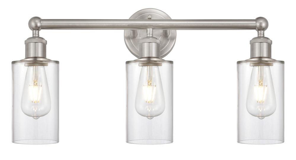 Innovations Lighting Clymer 4" Bath Vanity Light - Brushed Satin Nickel Vanity Lights Innovations Lighting Clear ; Glass Type: Clear  