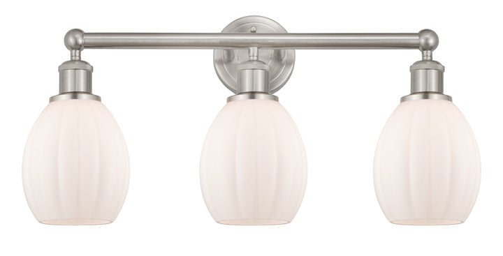 Innovations Lighting Eaton 5.5" Bath Vanity Light - Brushed Satin Nickel Vanity Lights Innovations Lighting Matte White ; Glass Type: White; Ribbed  