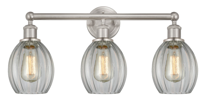 Innovations Lighting Eaton 5.5" Bath Vanity Light - Brushed Satin Nickel Vanity Lights Innovations Lighting Clear ; Glass Type: Transparent; Ribbed  