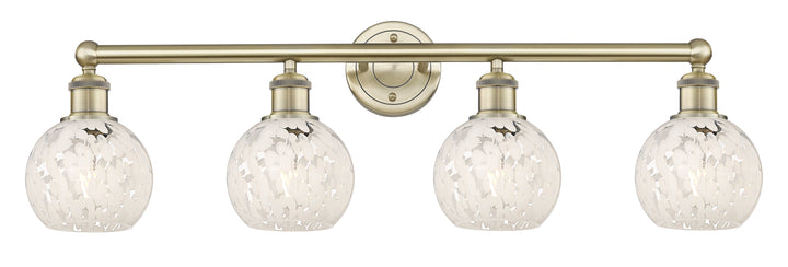 Innovations Lighting White Mouchette 6" Bath Vanity Light - Antique Brass Vanity Lights Innovations Lighting White Mouchette ; Glass Type: White  