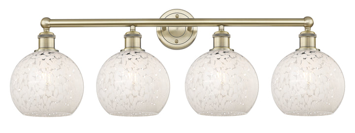 Innovations Lighting White Mouchette 8" Bath Vanity Light - Antique Brass Vanity Lights Innovations Lighting White Mouchette ; Glass Type: White  