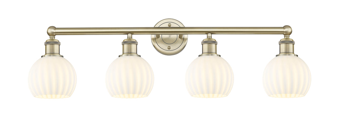 Innovations Lighting White Venetian 6" Bath Vanity Light - Antique Brass