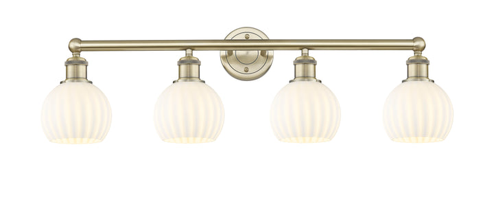 Innovations Lighting White Venetian 6" Bath Vanity Light - Antique Brass Vanity Lights Innovations Lighting White Venetian ; Glass Type: White  