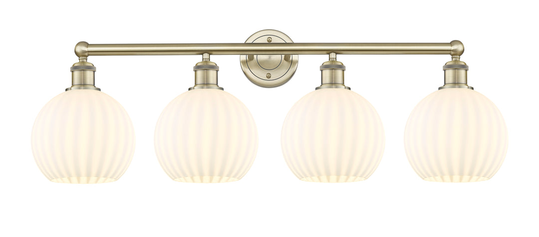 Innovations Lighting White Venetian 8" Bath Vanity Light - Antique Brass