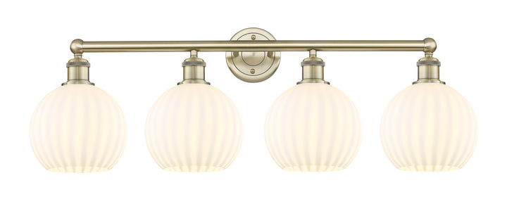 Innovations Lighting White Venetian 8" Bath Vanity Light - Antique Brass