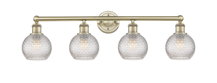 Innovations Lighting Athens 6" Bath Vanity Light - Antique Brass Vanity Lights Innovations Lighting Clear Basket Weave ; Glass Type: Transparent  