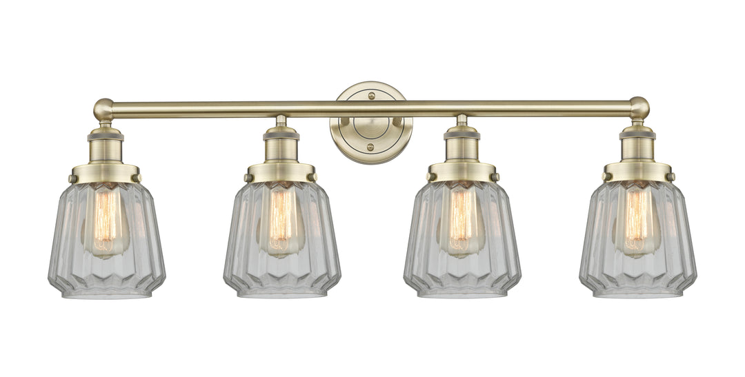 Innovations Lighting Chatham 6" Bath Vanity Light - Antique Brass Vanity Lights Innovations Lighting Clear ; Glass Type: Transparent; Ribbed  