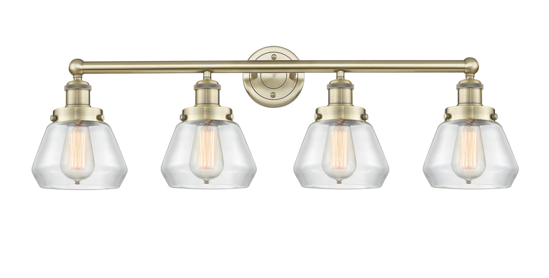 Innovations Lighting Fulton 7" Bath Vanity Light - Antique Brass Vanity Lights Innovations Lighting Clear ; Glass Type: Transparent; Ribbed  