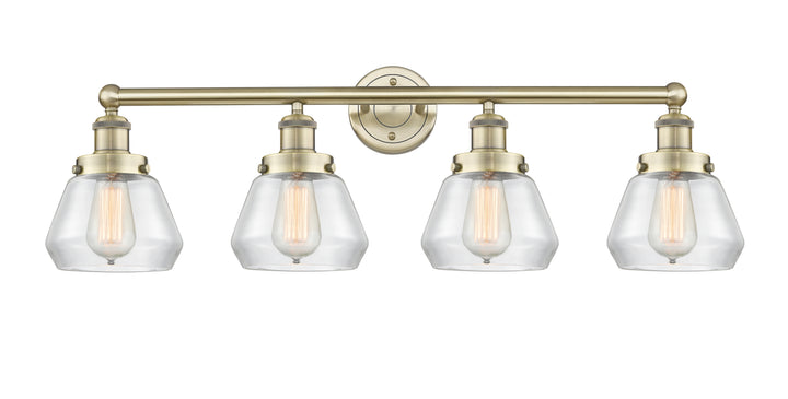 Innovations Lighting Fulton 7" Bath Vanity Light - Antique Brass Vanity Lights Innovations Lighting Clear ; Glass Type: Transparent; Ribbed  