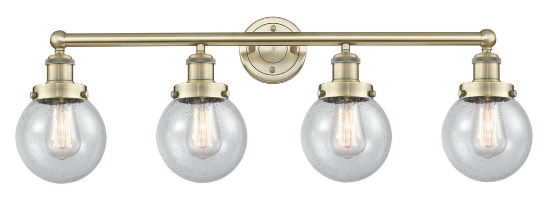 Innovations Lighting Beacon 6" Bath Vanity Light - Antique Brass Vanity Lights Innovations Lighting Seedy ; Glass Type: Seedy  