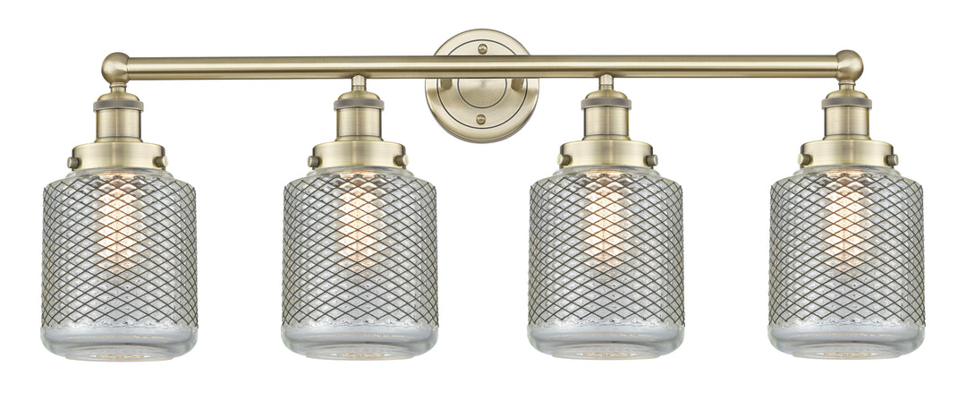 Innovations Lighting Stanton 6" Bath Vanity Light - Antique Brass Vanity Lights Innovations Lighting Clear Wire Mesh ; Glass Type: Transparent  