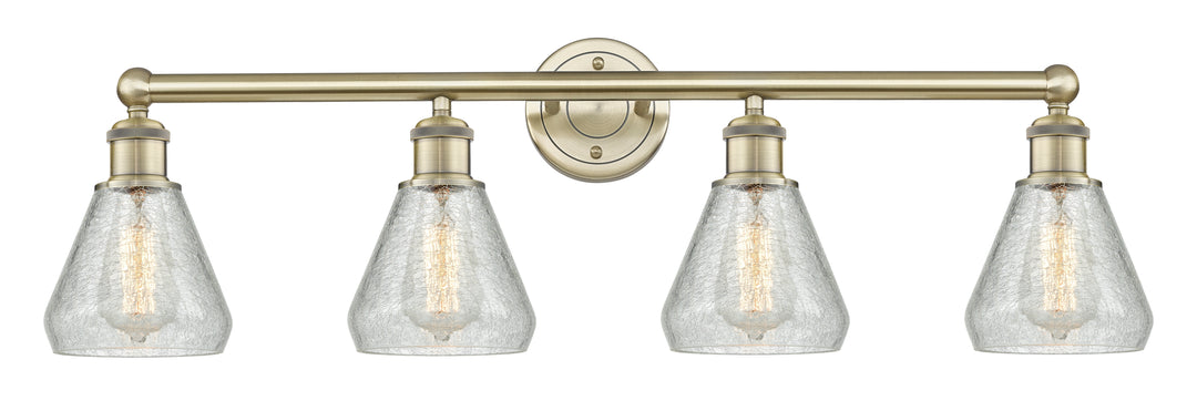 Innovations Lighting Conesus 6" Bath Vanity Light - Antique Brass Vanity Lights Innovations Lighting Clear Crackle ; Glass Type: Crackled  