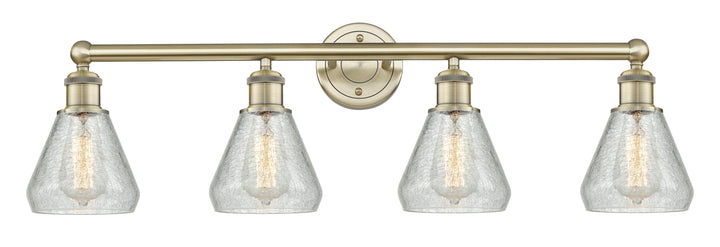 Innovations Lighting Conesus 6" Bath Vanity Light - Antique Brass Vanity Lights Innovations Lighting Clear Crackle ; Glass Type: Crackled  