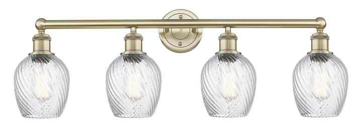 Innovations Lighting Salina 6" Bath Vanity Light - Antique Brass Vanity Lights Innovations Lighting Clear Spiral Fluted ; Glass Type: Transparent  