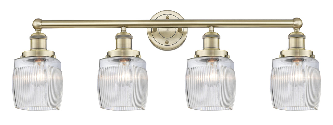 Innovations Lighting Colton 6" Bath Vanity Light - Antique Brass Vanity Lights Innovations Lighting Clear Halophane ; Glass Type: Transparent; Ribbed  