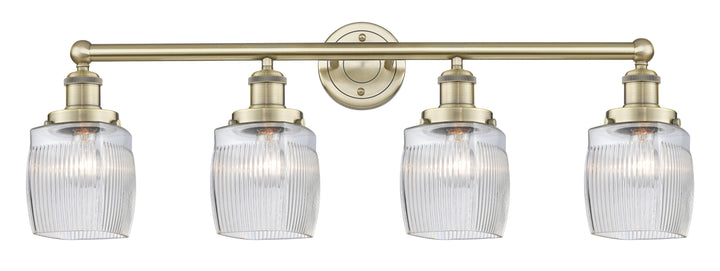 Innovations Lighting Colton 6" Bath Vanity Light - Antique Brass Vanity Lights Innovations Lighting Clear Halophane ; Glass Type: Transparent; Ribbed  