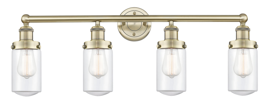 Innovations Lighting Dover 4.5" Bath Vanity Light - Antique Brass Vanity Lights Innovations Lighting Clear ; Glass Type: Transparent; Ribbed  