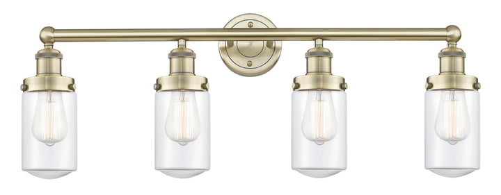 Innovations Lighting Dover 4.5" Bath Vanity Light - Antique Brass Vanity Lights Innovations Lighting Clear ; Glass Type: Transparent; Ribbed  