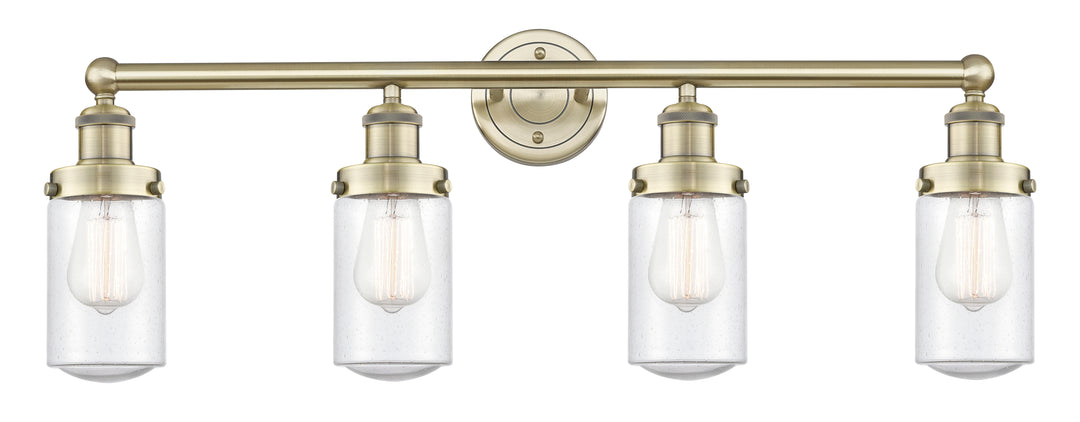 Innovations Lighting Dover 4.5" Bath Vanity Light - Antique Brass Vanity Lights Innovations Lighting Seedy ; Glass Type: Seedy; Ribbed  