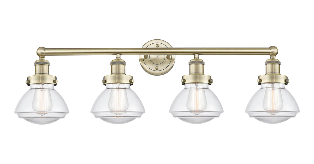 Innovations Lighting Olean 6.75" Bath Vanity Light - Antique Brass Vanity Lights Innovations Lighting Clear ; Glass Type: Transparent; Ribbed  