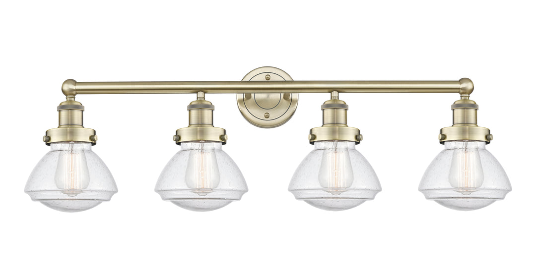 Innovations Lighting Olean 6.75" Bath Vanity Light - Antique Brass Vanity Lights Innovations Lighting Seedy ; Glass Type: Seeded  