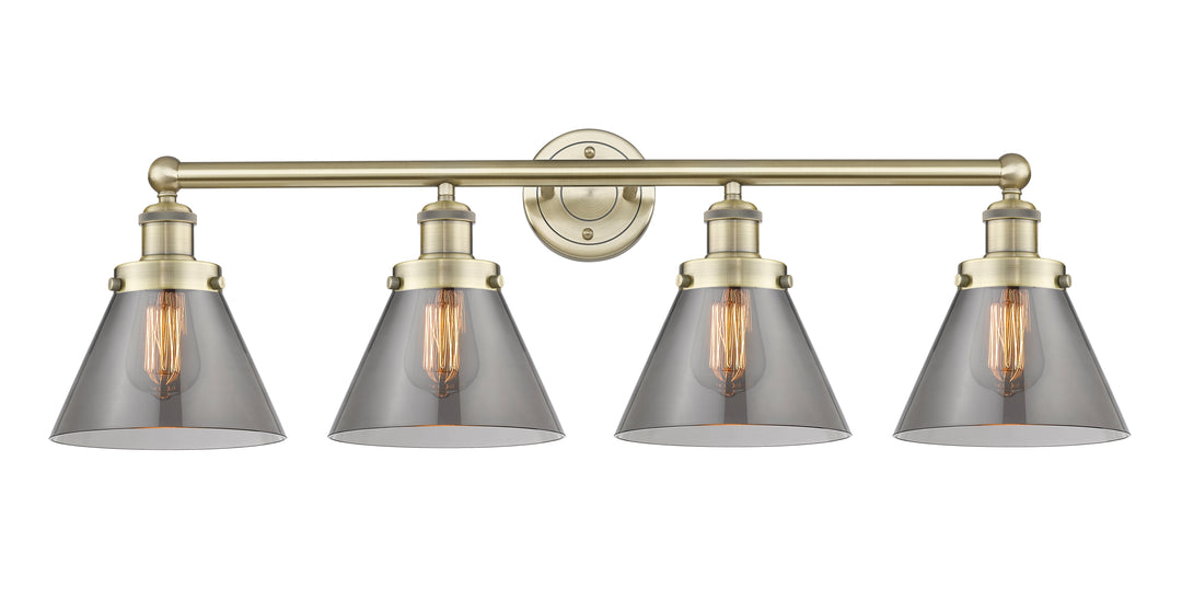 Innovations Lighting Cone 8" Bath Vanity Light - Antique Brass Vanity Lights Innovations Lighting Light Smoke ; Glass Type: Colorful  