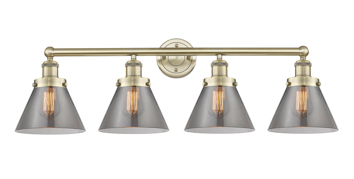 Innovations Lighting Cone 8" Bath Vanity Light - Antique Brass Vanity Lights Innovations Lighting Light Smoke ; Glass Type: Colorful  