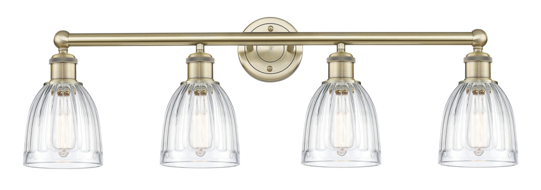 Innovations Lighting Brookfield 6" Bath Vanity Light - Antique Brass Vanity Lights Innovations Lighting Clear ; Glass Type: Transparent; Ribbed  