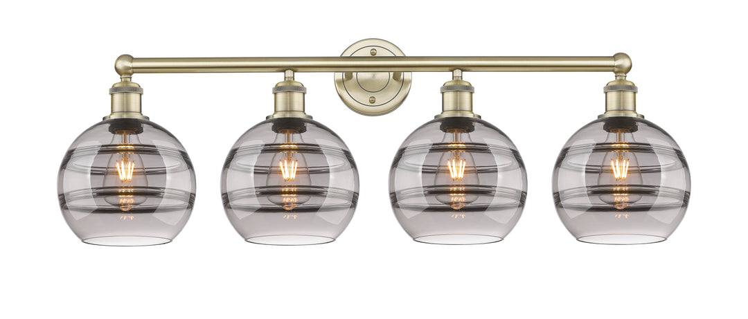 Innovations Lighting Rochester 8" Bath Vanity Light - Antique Brass Vanity Lights Innovations Lighting Light Smoke ; Glass Type: Smoked  