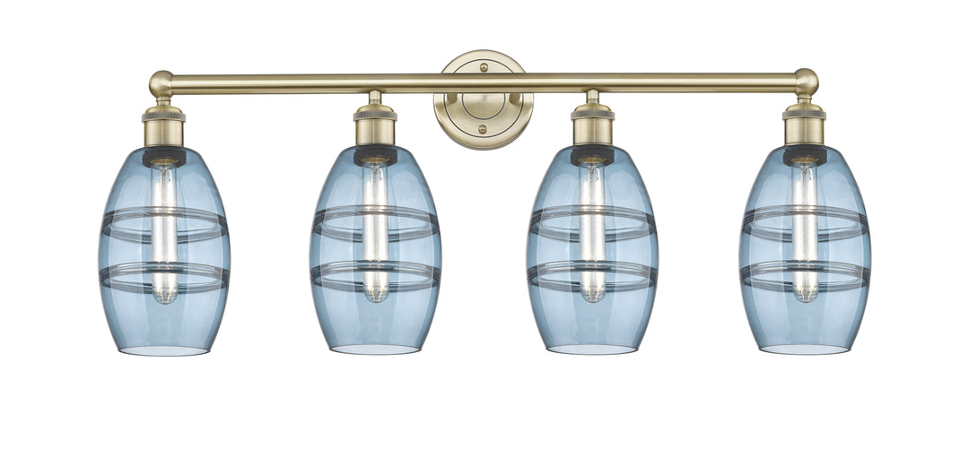 Innovations Lighting Vaz 6" Bath Vanity Light - Antique Brass Vanity Lights Innovations Lighting Blue  ; Glass Type: Blue  