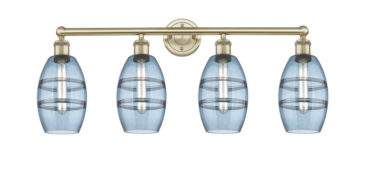 Innovations Lighting Vaz 6" Bath Vanity Light - Antique Brass Vanity Lights Innovations Lighting Blue  ; Glass Type: Blue  