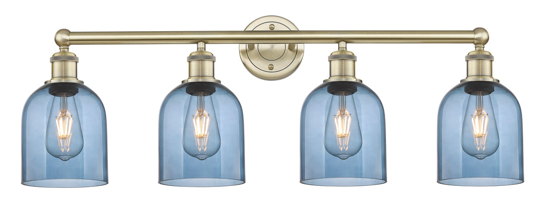 Innovations Lighting Bella 6" Bath Vanity Light - Antique Brass Vanity Lights Innovations Lighting Blue  ; Glass Type: Blue  