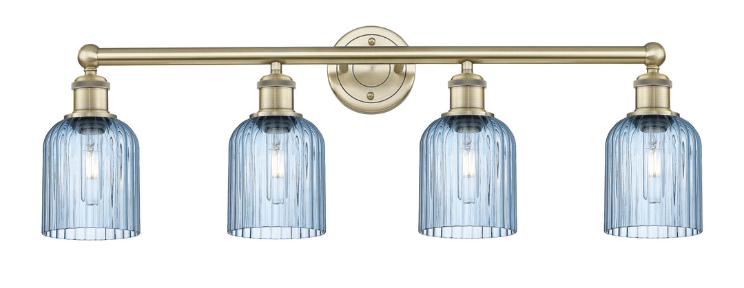 Innovations Lighting Bridal Veil 5" Bath Vanity Light - Antique Brass Vanity Lights Innovations Lighting Princess Blue ; Glass Type: Princess Blue; Ribbed  