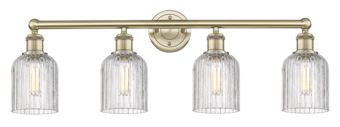 Innovations Lighting Bridal Veil 5" Bath Vanity Light - Antique Brass Vanity Lights Innovations Lighting Clear ; Glass Type: Clear; Ribbed  