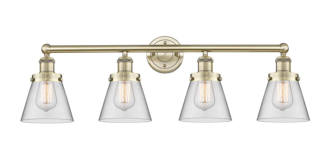 Innovations Lighting Cone 6" Bath Vanity Light - Antique Brass Vanity Lights Innovations Lighting Clear ; Glass Type: Transparent; Ribbed  