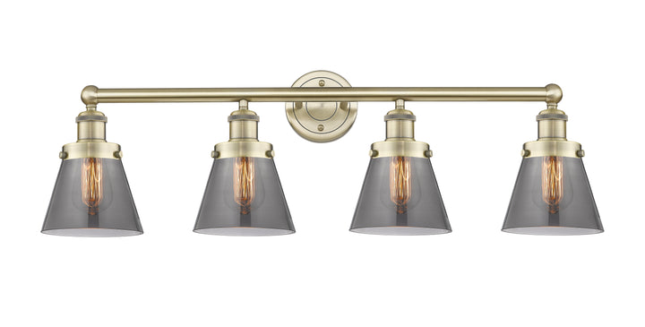 Innovations Lighting Cone 6" Bath Vanity Light - Antique Brass Vanity Lights Innovations Lighting Light Smoke ; Glass Type: Colorful  