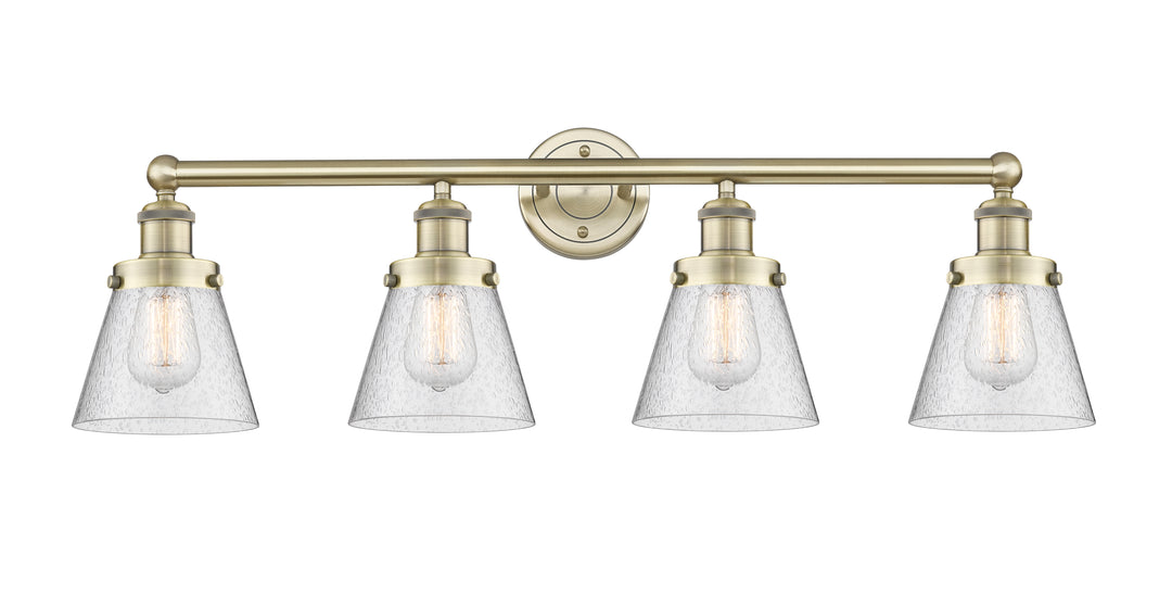 Innovations Lighting Cone 6" Bath Vanity Light - Antique Brass Vanity Lights Innovations Lighting Seedy ; Glass Type: Seedy; Ribbed  