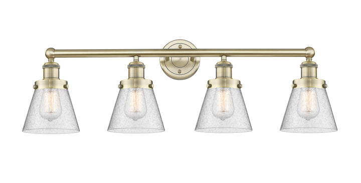 Innovations Lighting Cone 6" Bath Vanity Light - Antique Brass Vanity Lights Innovations Lighting Seedy ; Glass Type: Seedy; Ribbed  