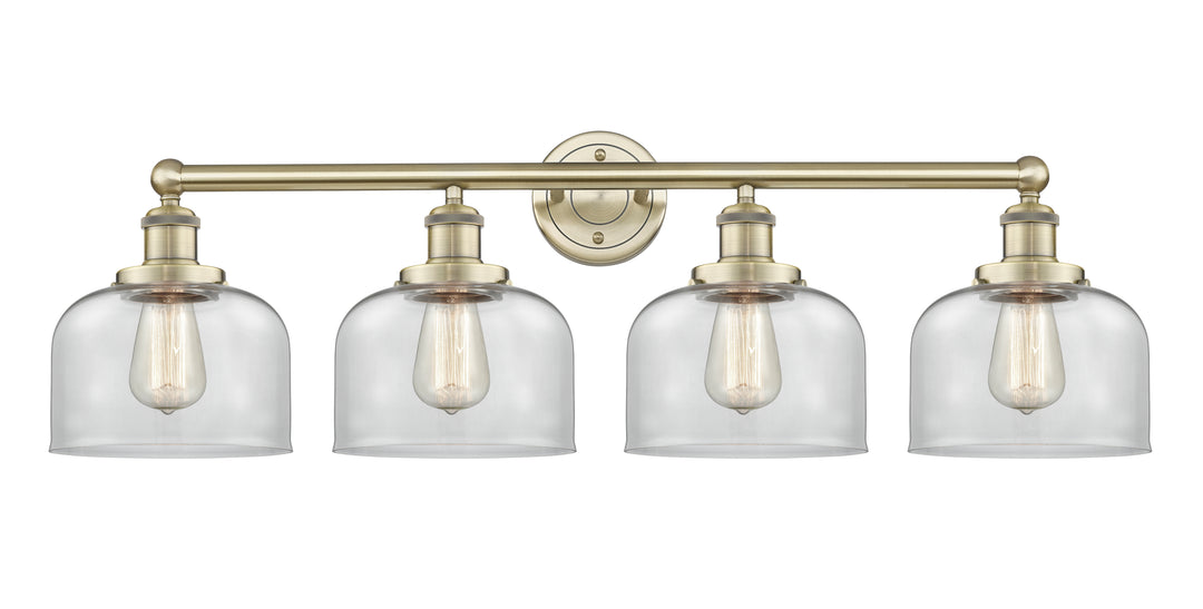 Innovations Lighting Bell 8" Bath Vanity Light - Antique Brass Vanity Lights Innovations Lighting Clear ; Glass Type: Transparent; Ribbed  