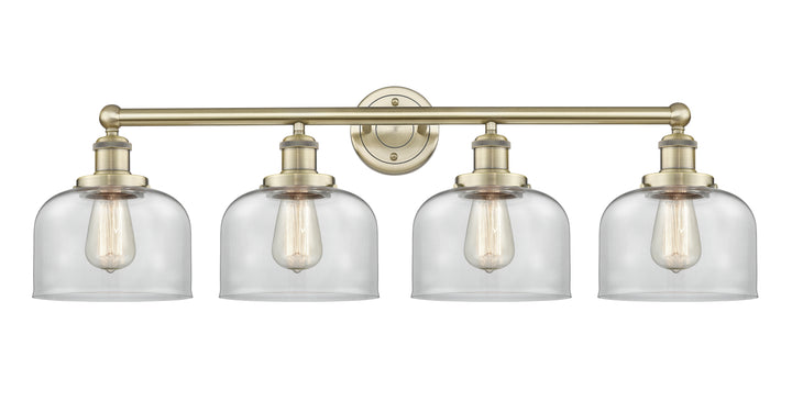 Innovations Lighting Bell 8" Bath Vanity Light - Antique Brass Vanity Lights Innovations Lighting Clear ; Glass Type: Transparent; Ribbed  