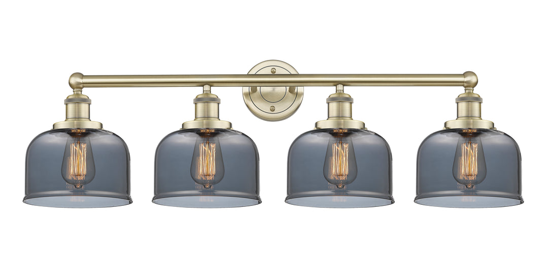 Innovations Lighting Bell 8" Bath Vanity Light - Antique Brass Vanity Lights Innovations Lighting Light Smoke ; Glass Type: Colorful  