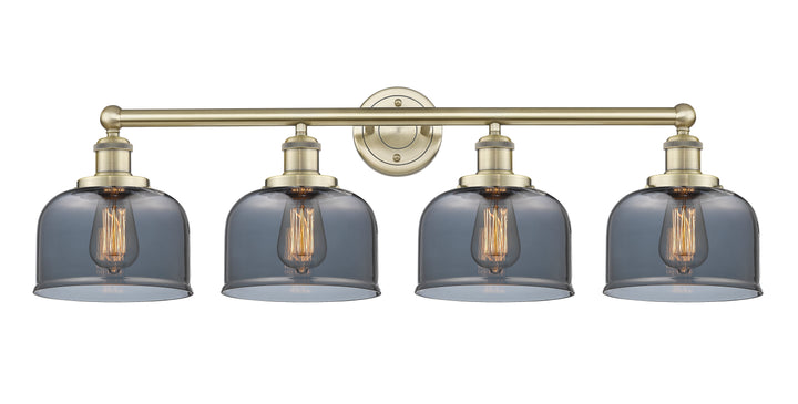 Innovations Lighting Bell 8" Bath Vanity Light - Antique Brass Vanity Lights Innovations Lighting Light Smoke ; Glass Type: Colorful  